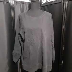 Lands' End Women's Black Top Black  Pinned Up Sleeves Size 1X  Boho Casual